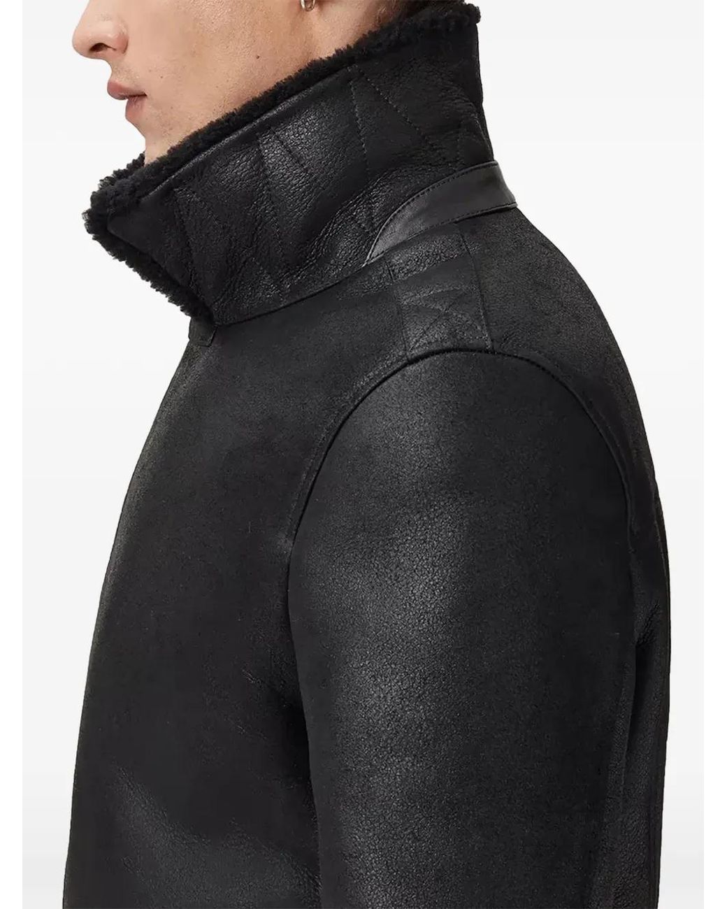 AllSaints Black Correz Zip-Fastening Jacket for men