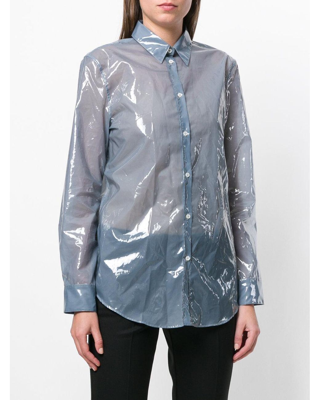 Jil Sander Plastic Shirt in Blue | Lyst