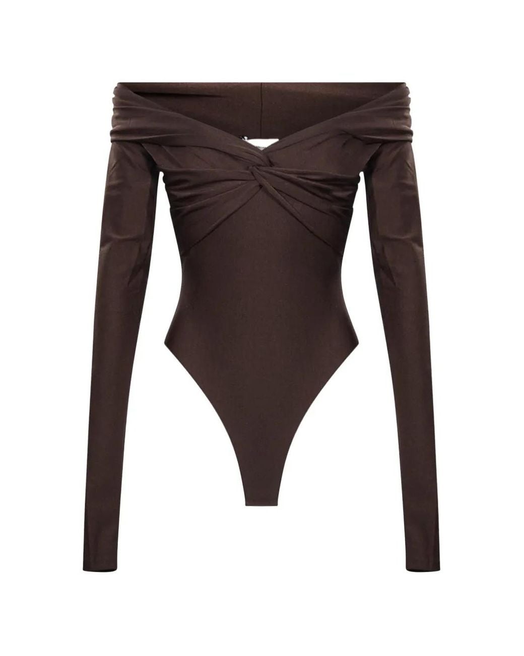ANDAMANE Black Kendall Twist-Detail Off-Shoulder Bodysuit