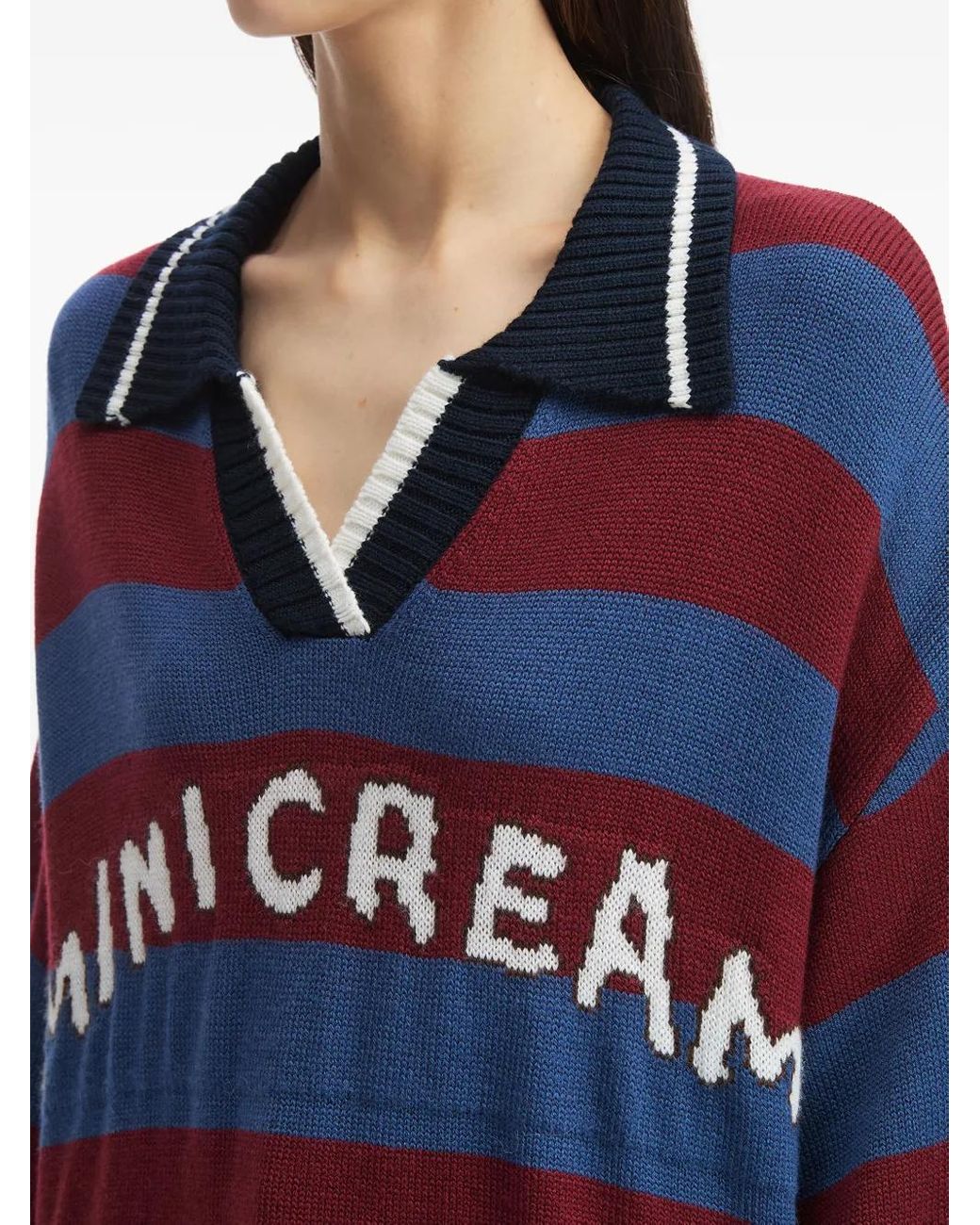 Jersey A Rayas Mini Cream de color Blue