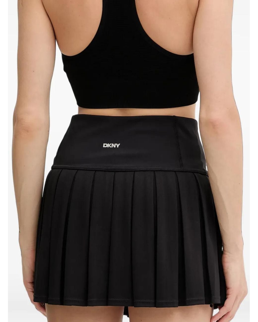 DKNY Black Pleated Tennis Mini Skort