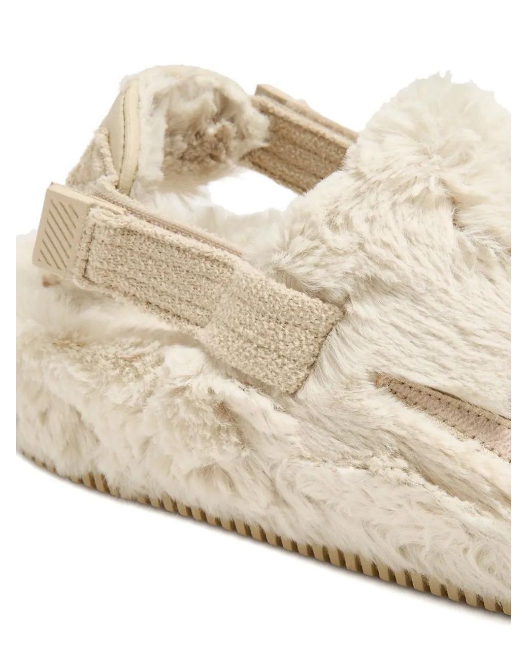 Nike White Slingback Fur Sandals