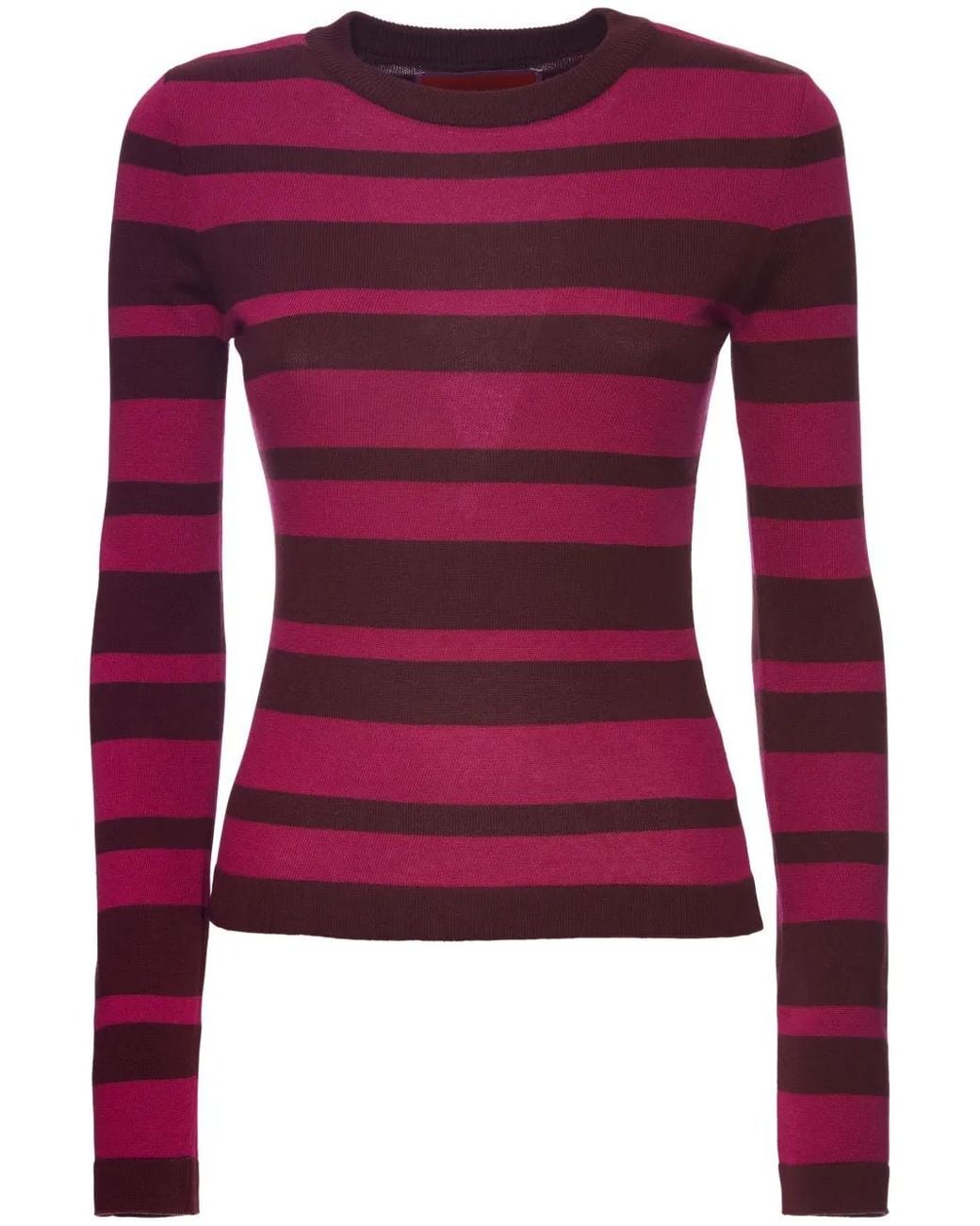 LaDoubleJ Red Fine-Knit Striped Jumper