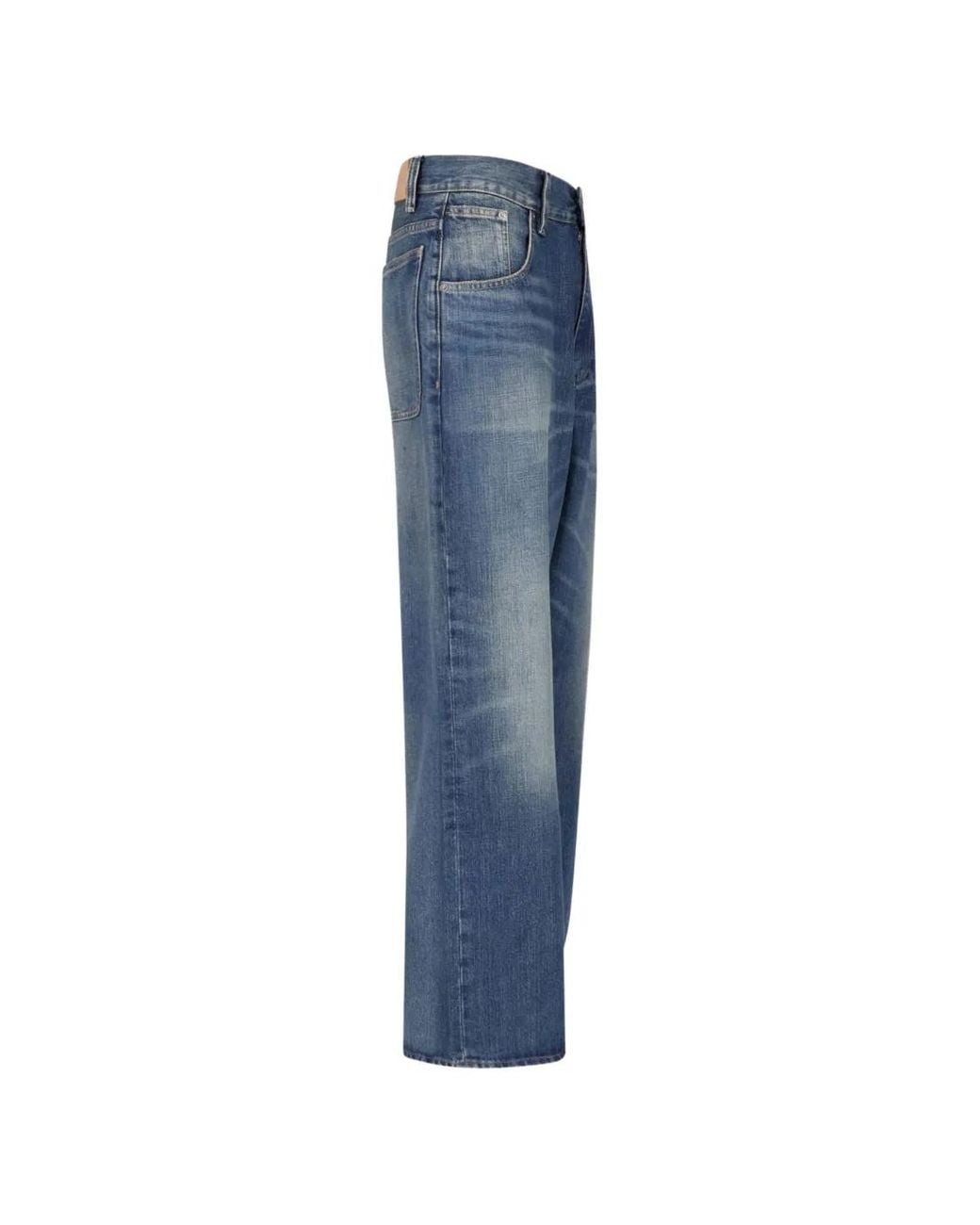 sunflower Blue Super Wide Faded-Effect Jeans for men