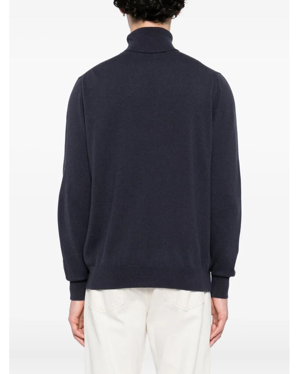 Kiton Blue Cashmere Jumper for men