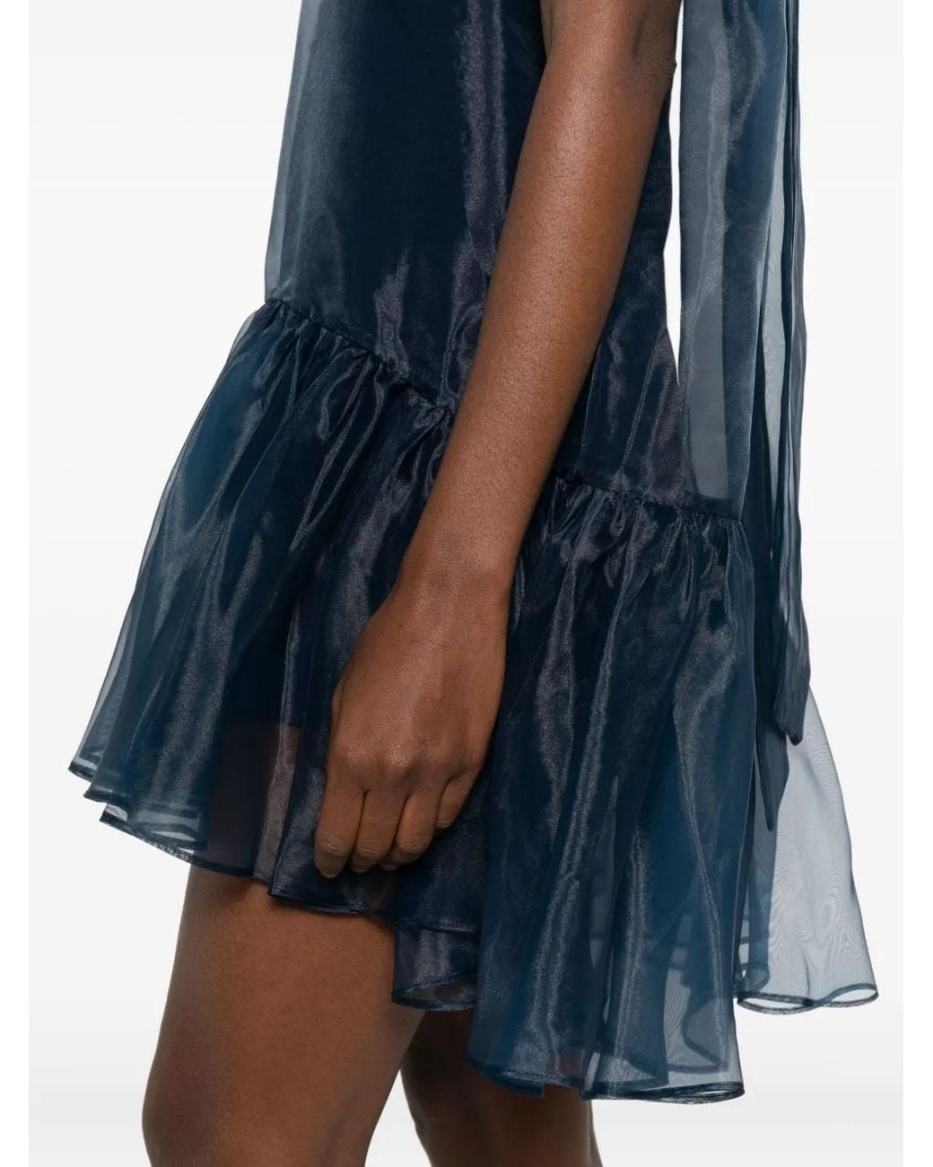 Jonathan Simkhai Blue Beaux Ruffled Mini Dress