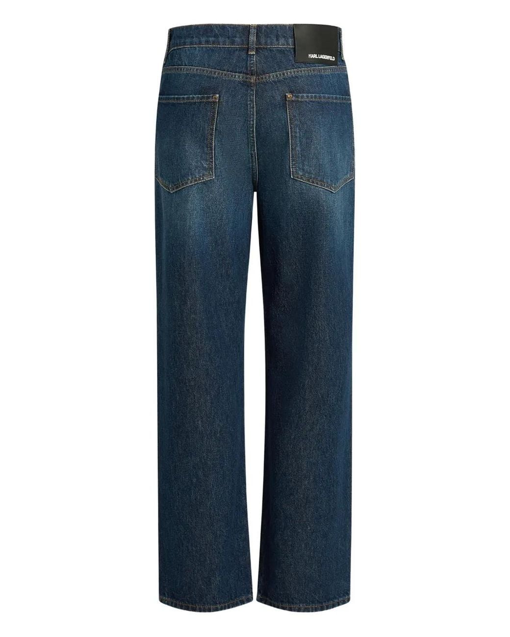 Karl Lagerfeld Blue Logo-Patch Jeans for men