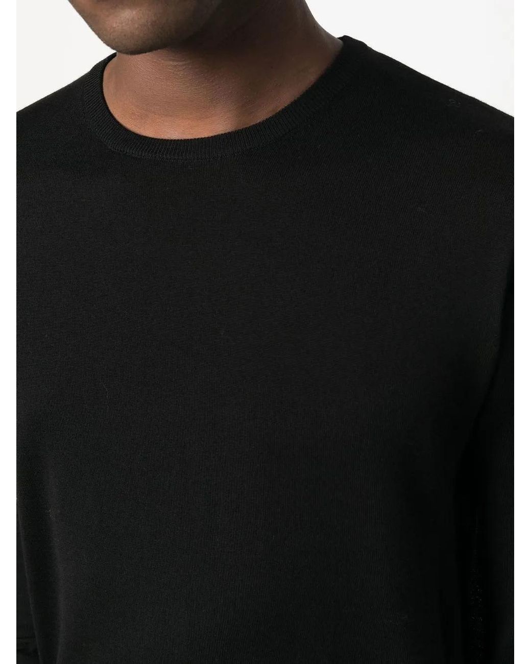 Pal Zileri Black Crew-Neck Wool Jumper for men