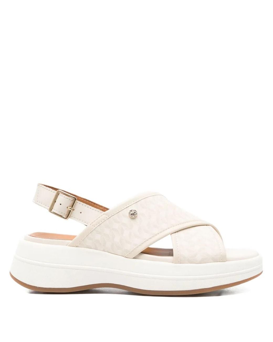 Geox White 55Mm Spherica Cross-Strap Platform Sandals