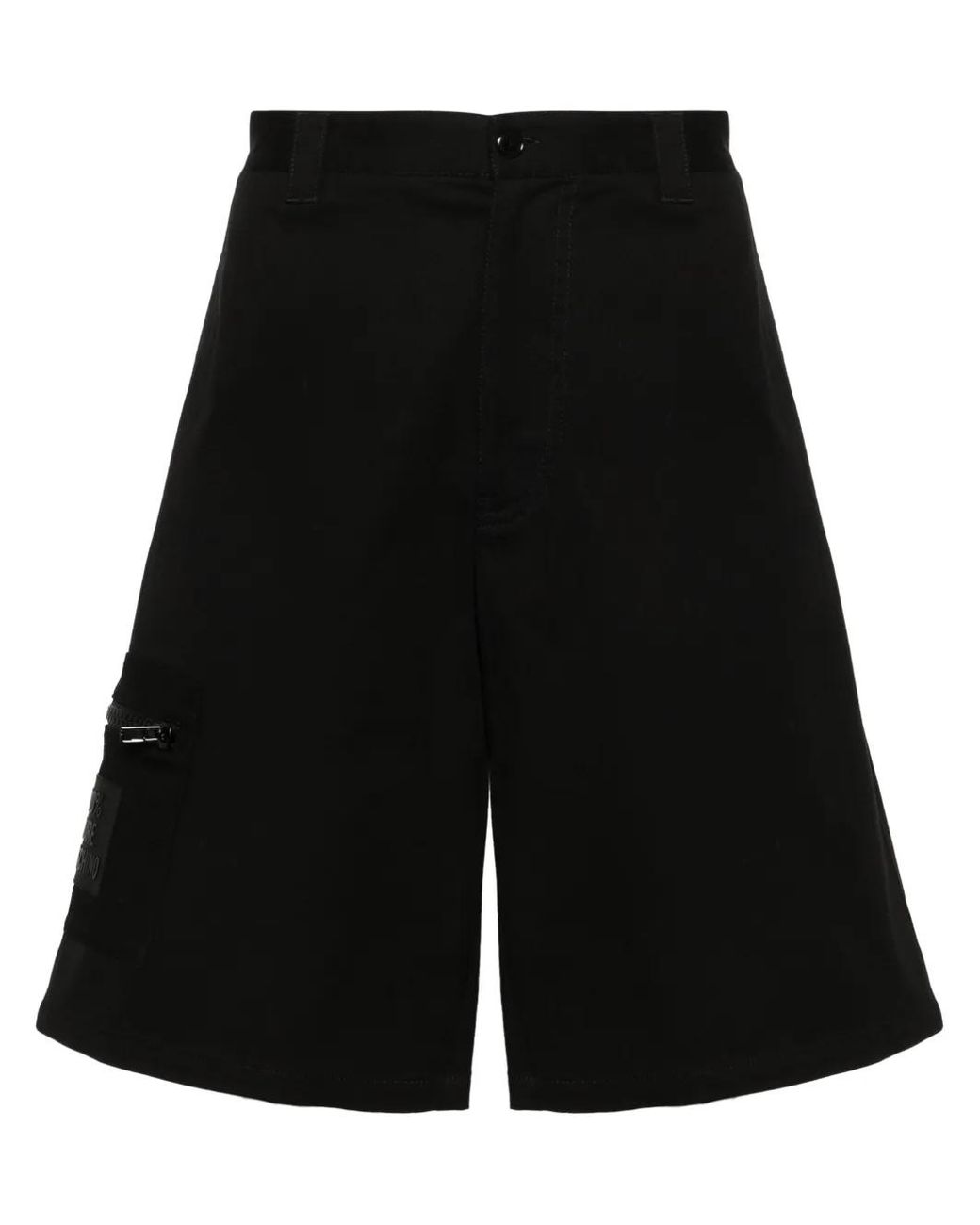 Moschino Black Logo-Appliqué Bermuda Shorts for men