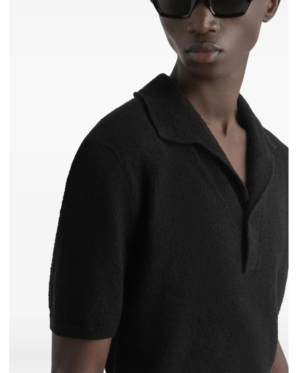 Dolce & Gabbana Black Cotton Blend Polo Shirt for men