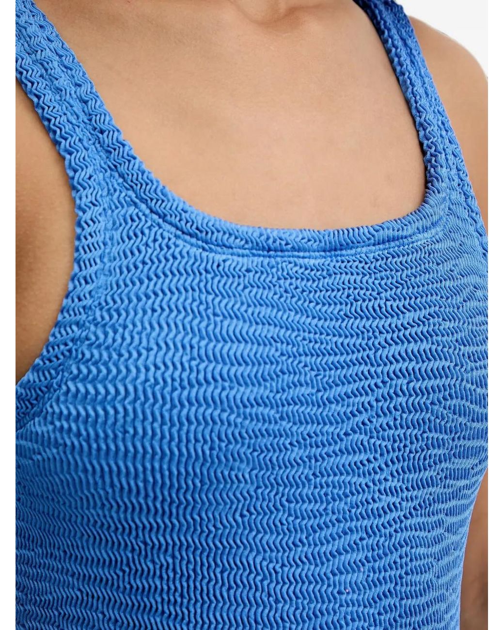 Paramidonna Blue Hailey Crinkle-Effect Swimsuit