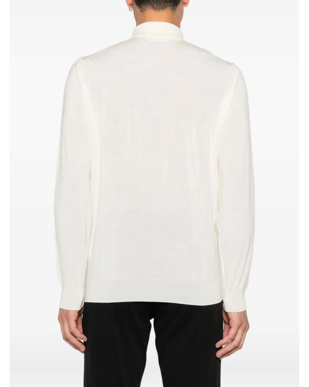Lardini White Virgin-Wool Polo Shirt for men