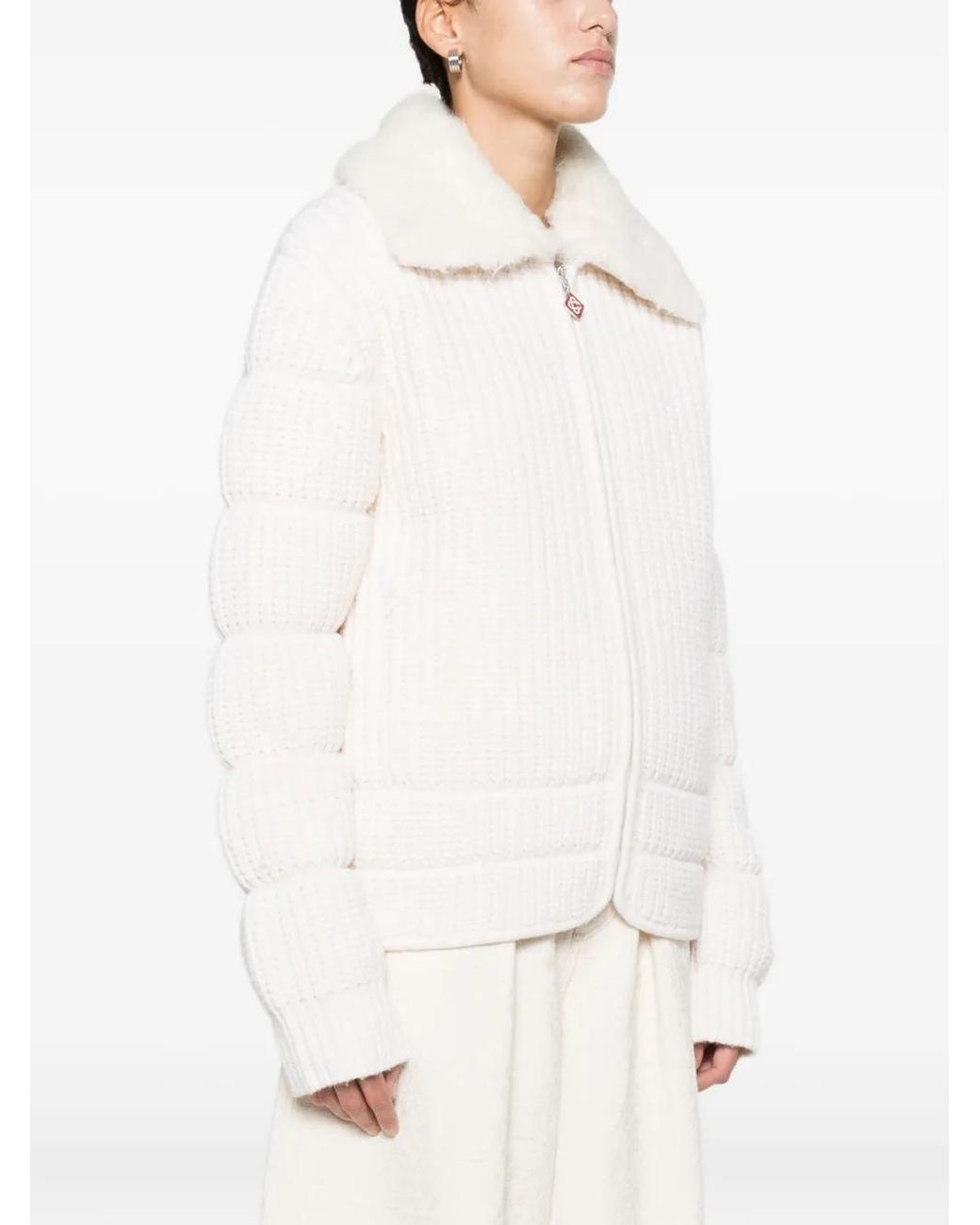 Casablanca White Ribbed Padded Jacket