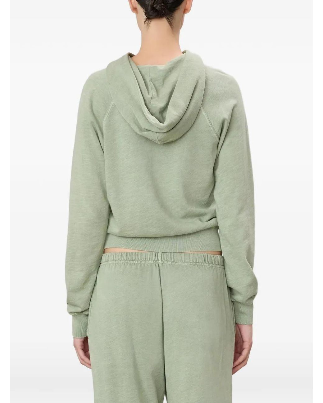 ÉTERNE Green Shrunken Raglan-Sleeve Hoodie
