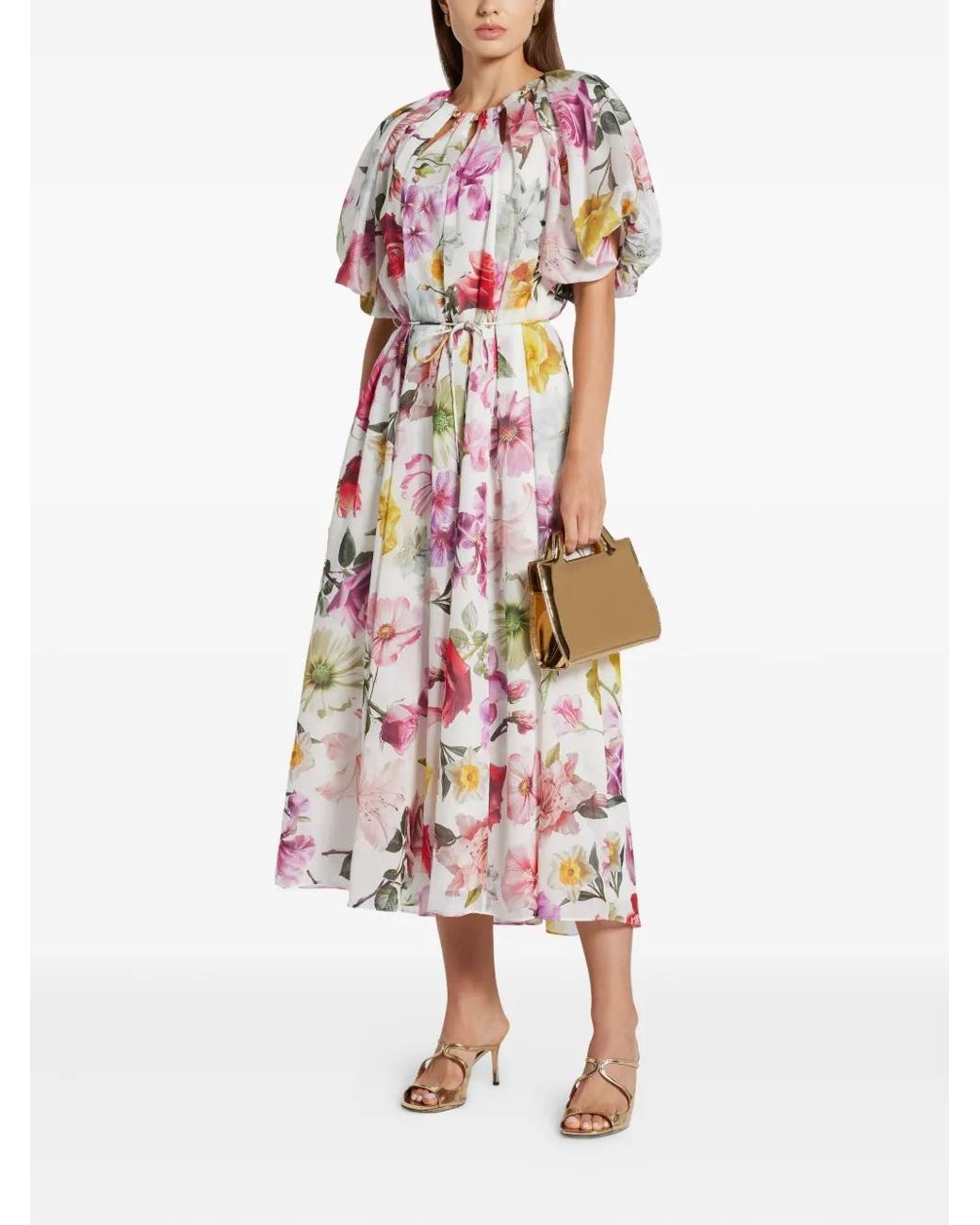 white cotton dress midi Veronica Beard Lisette Cotton Poplin Midi Dress | White