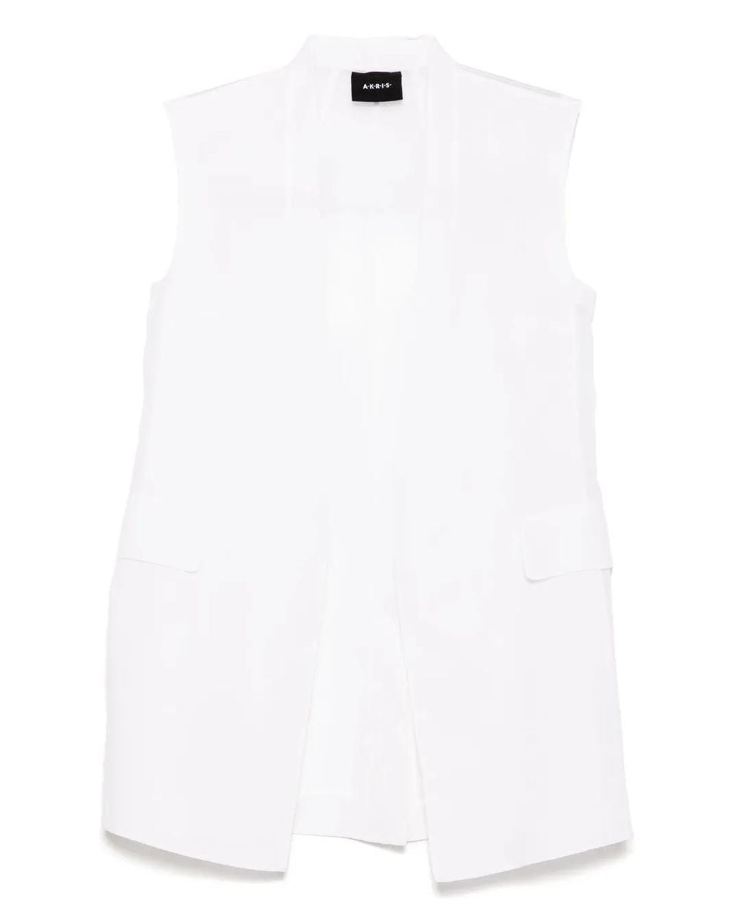 Akris White Sheer Silk Gilet