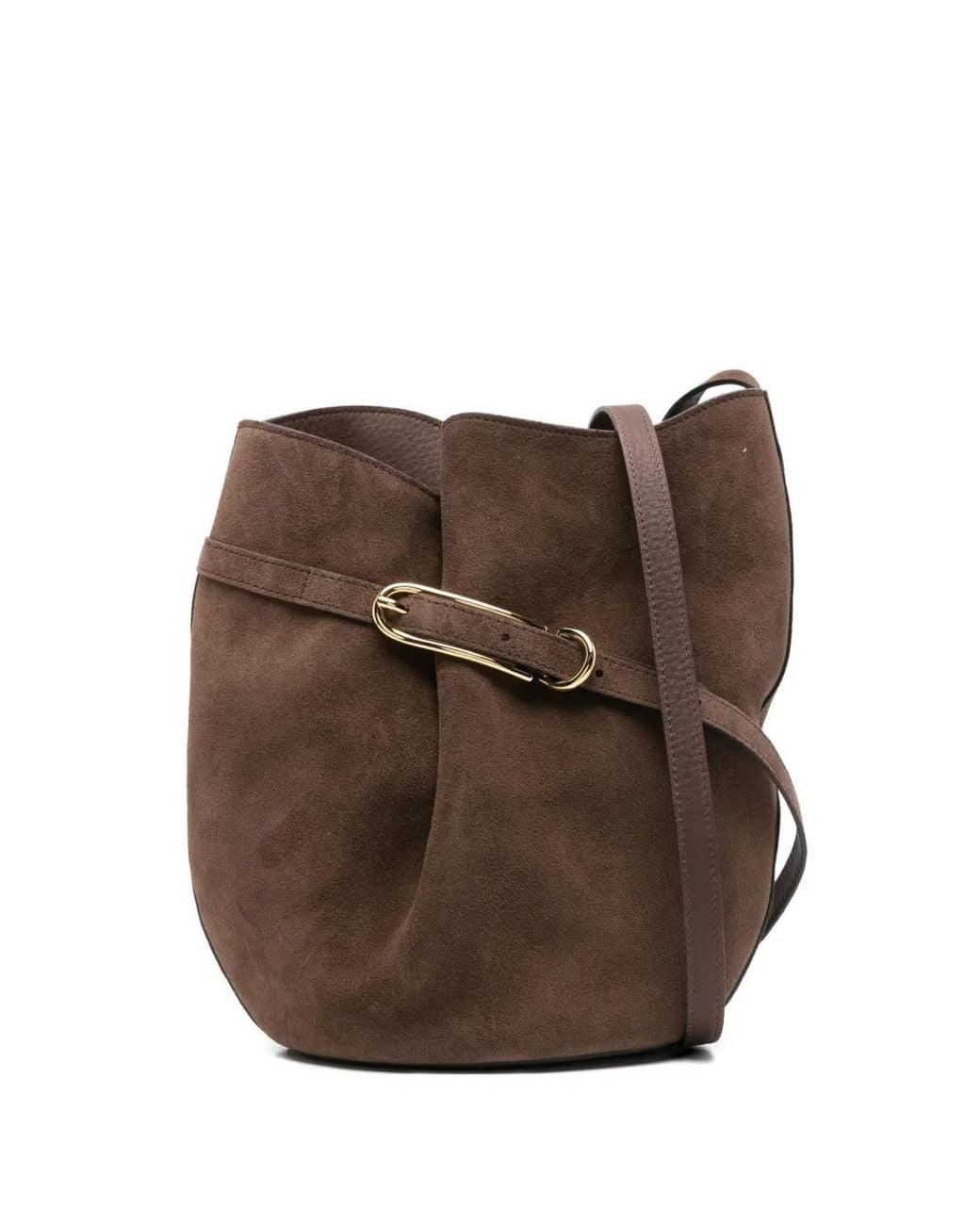 Liffner Brown Suede Bucket Bag