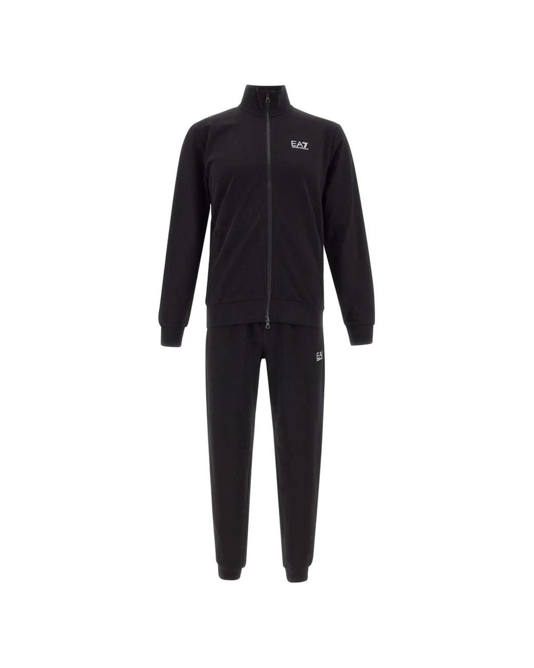 EA7 Blue Core Logo-Print Cotton Tracksuit for men
