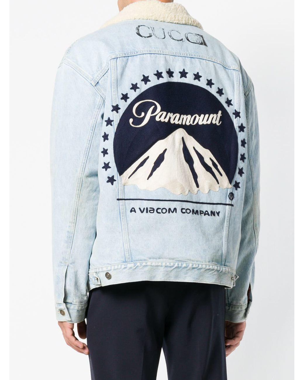 Gucci Paramount Print Denim Jacket in Blue for Men | Lyst UK