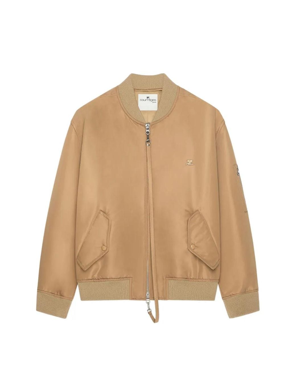 Courreges Natural Nylon Bomber Jacket