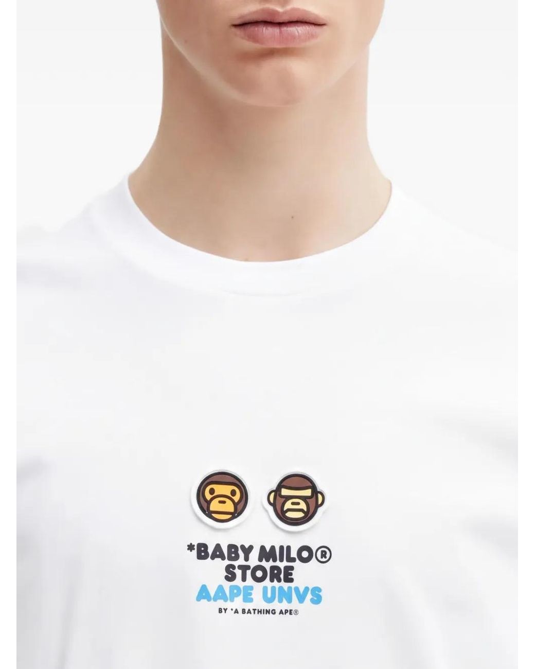 Aape By A Bathing Ape White Baby Milo Graphic-Print T-Shirt for men
