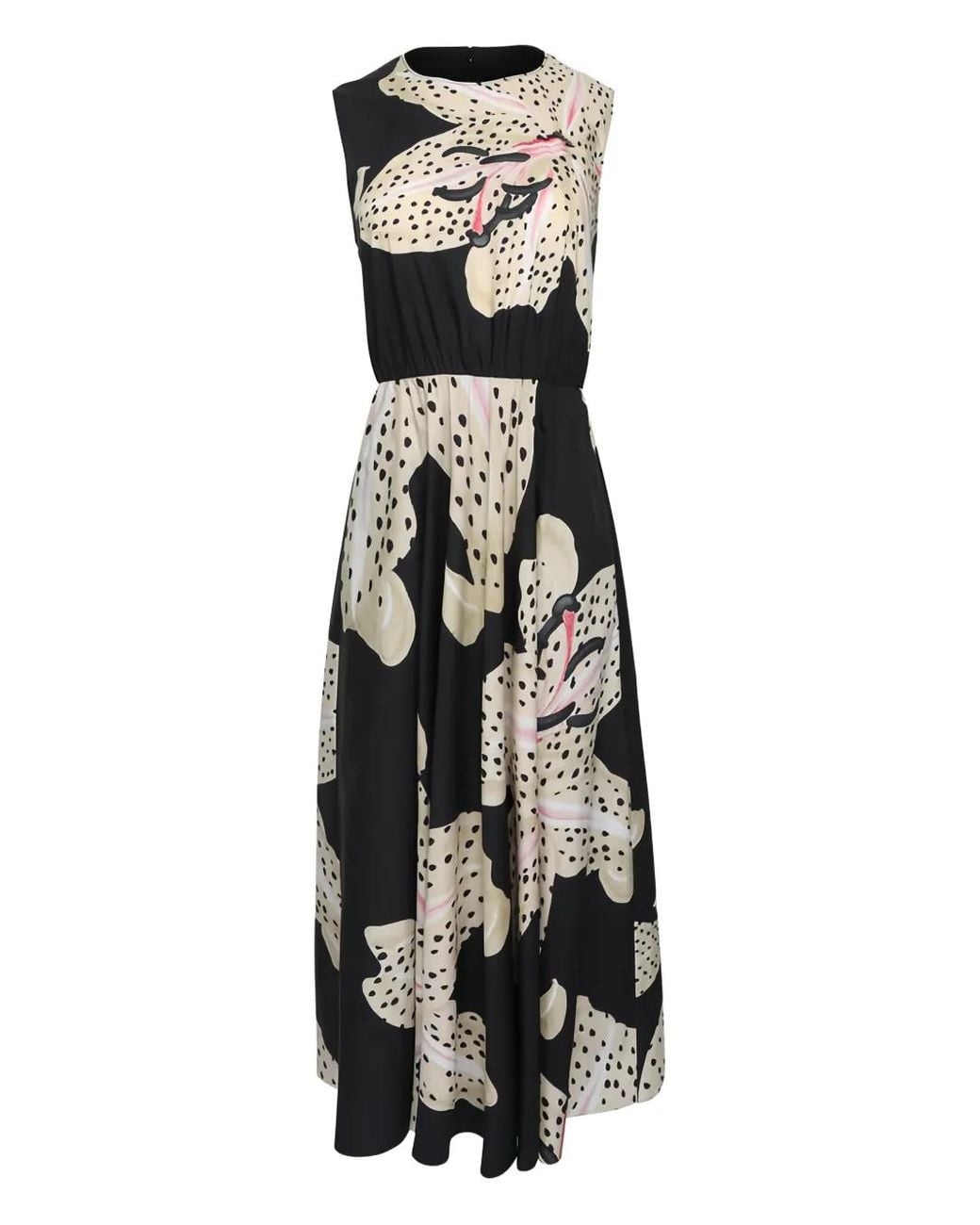 Giambattista Valli Black Floral Midi Dress