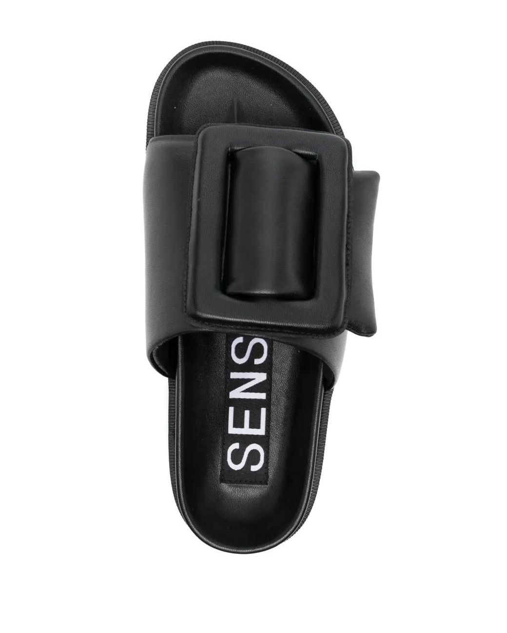 Senso Black Nola Buckle-Strap Leather Sandals