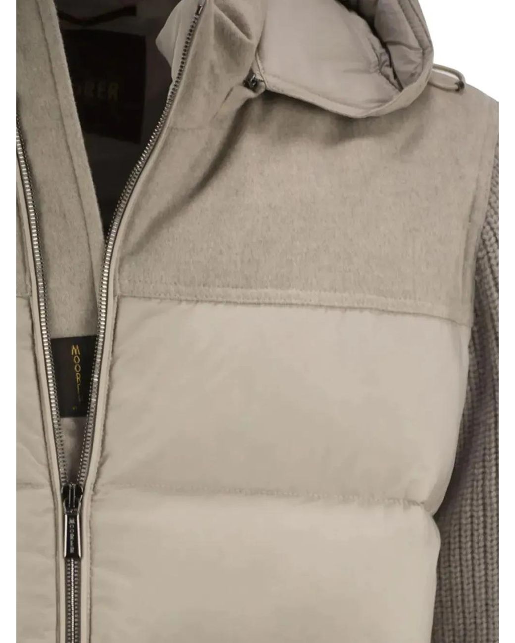 Moorer Natural Hooded Padded Jacket for men