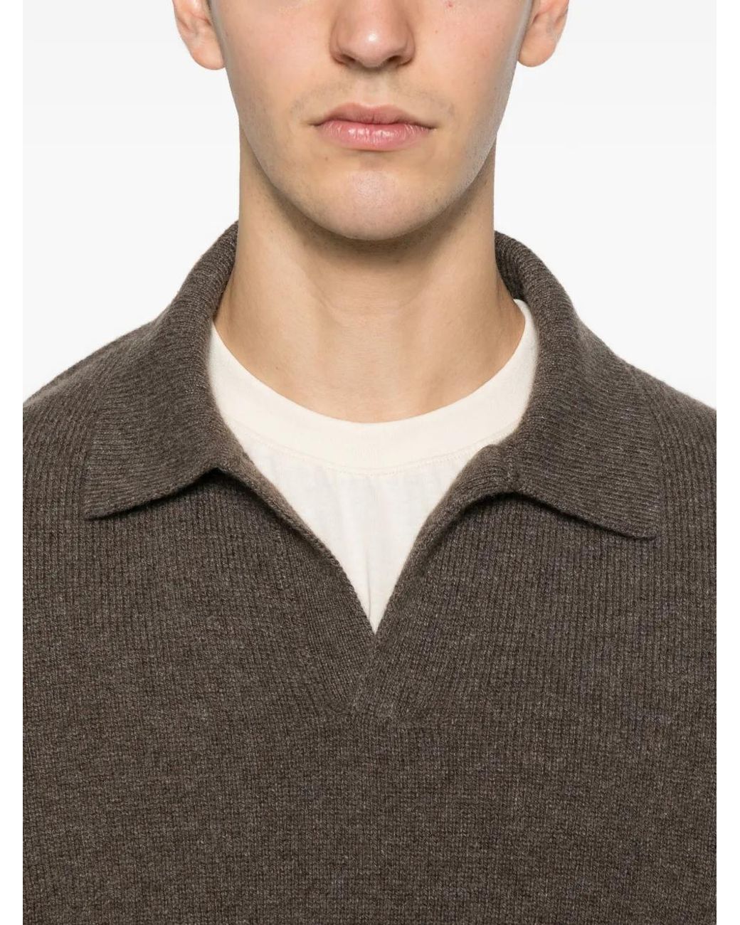 The Row Brown Leach Collared Sweater for men