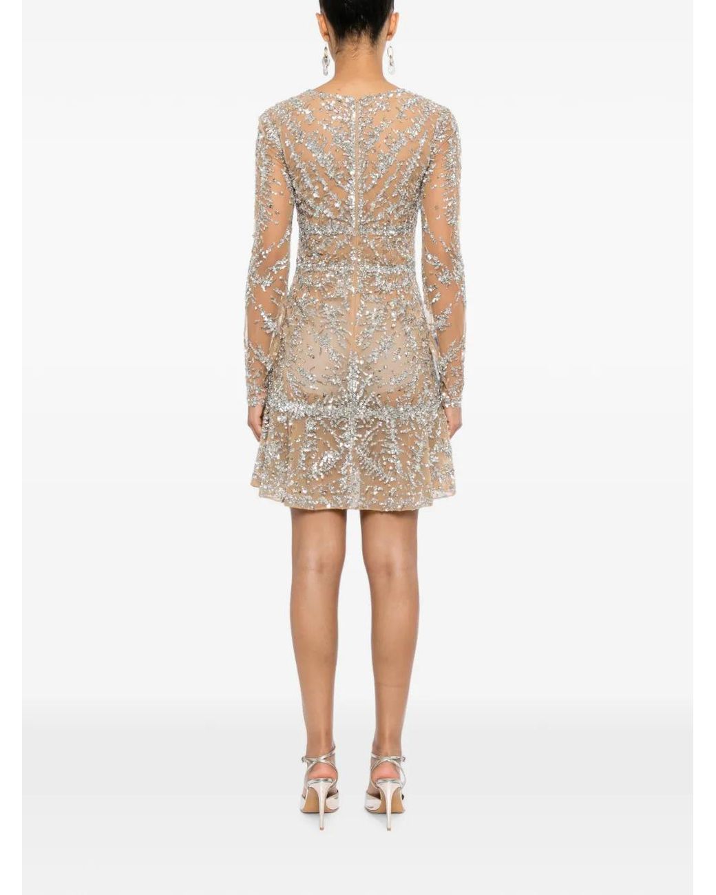 Zuhair Murad White Sequin-Embellished Tulle Dress