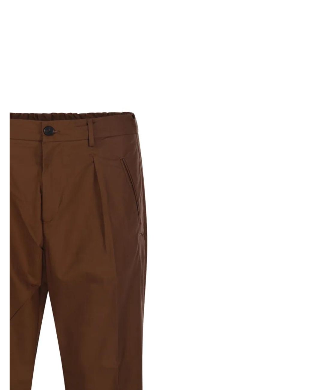 Entre Amis Brown Pleated Trousers for men