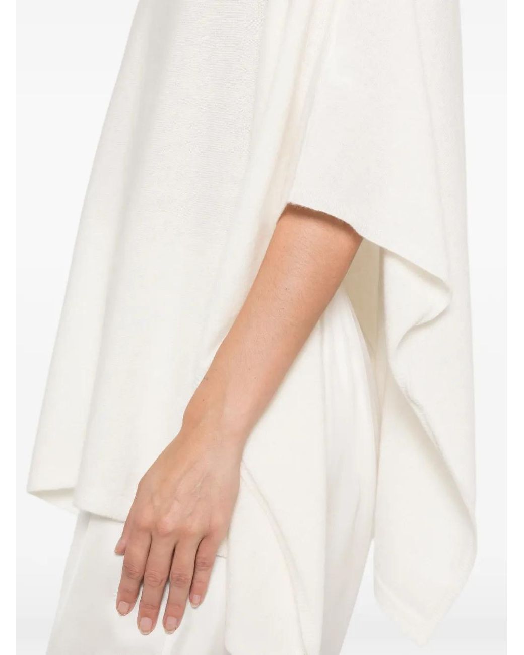 Not Shy White Pamina Cashmere Poncho
