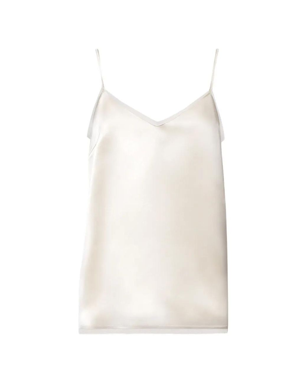 Fabiana Filippi White Satin V-Neck Top