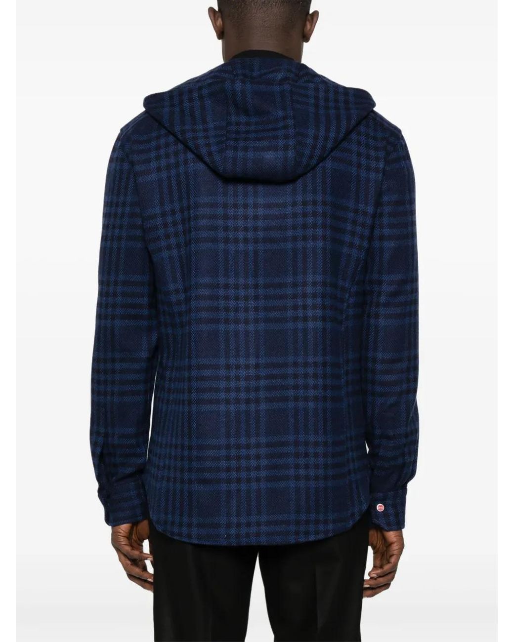 Kiton Blue Checked Cashmere Shirt for men