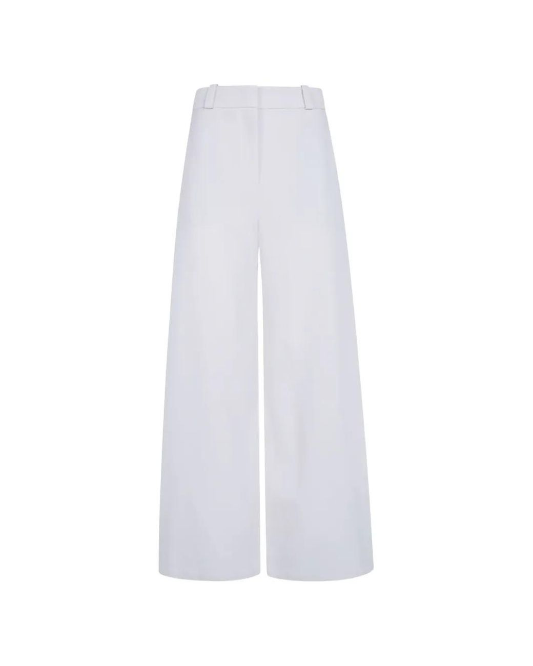 Giorgio Armani White Pantalon Palazzo En Soie À Coupe Ample