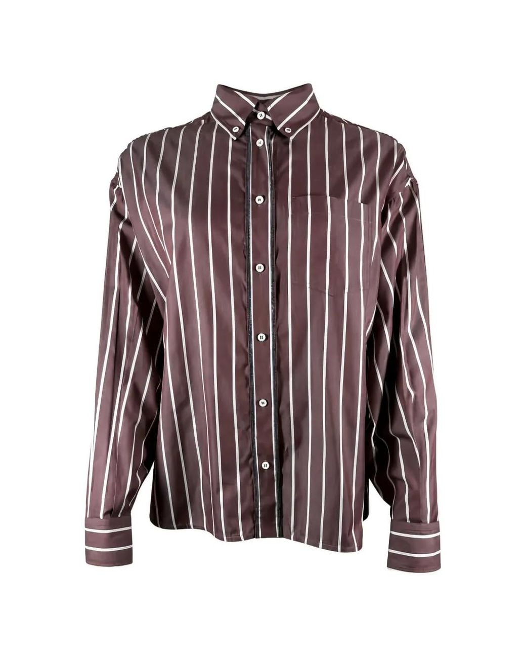 Brunello Cucinelli Purple Striped Shirt
