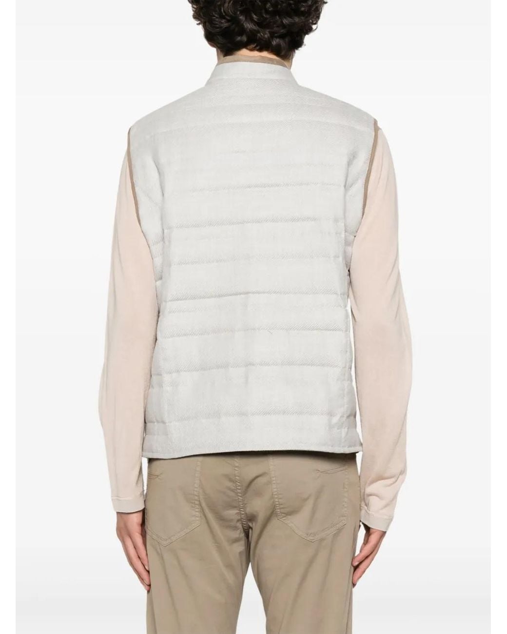 Corneliani White Outdoor Waistcoat for men