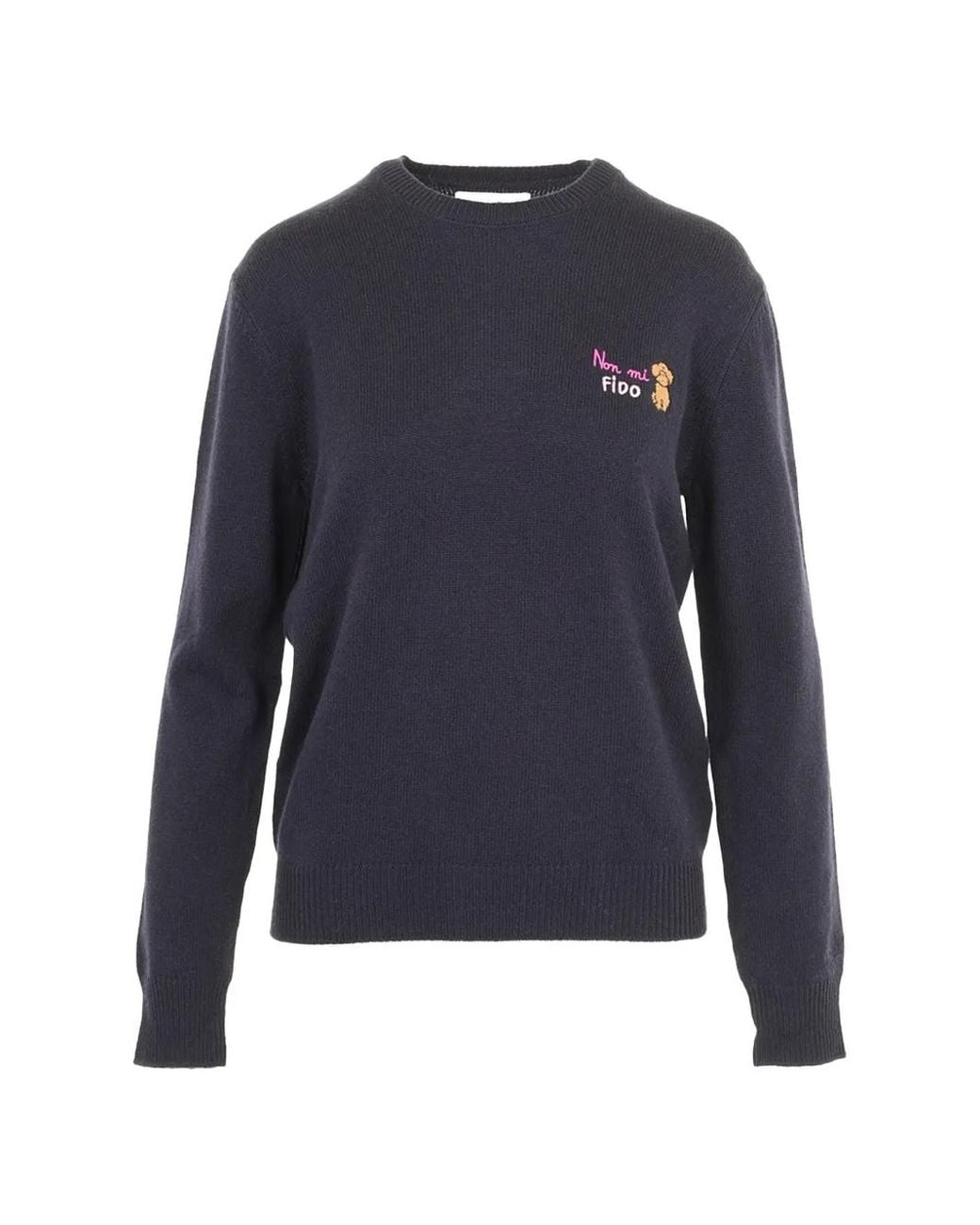 Mc2 Saint Barth Blue Embroidered Crew-Neck Sweater