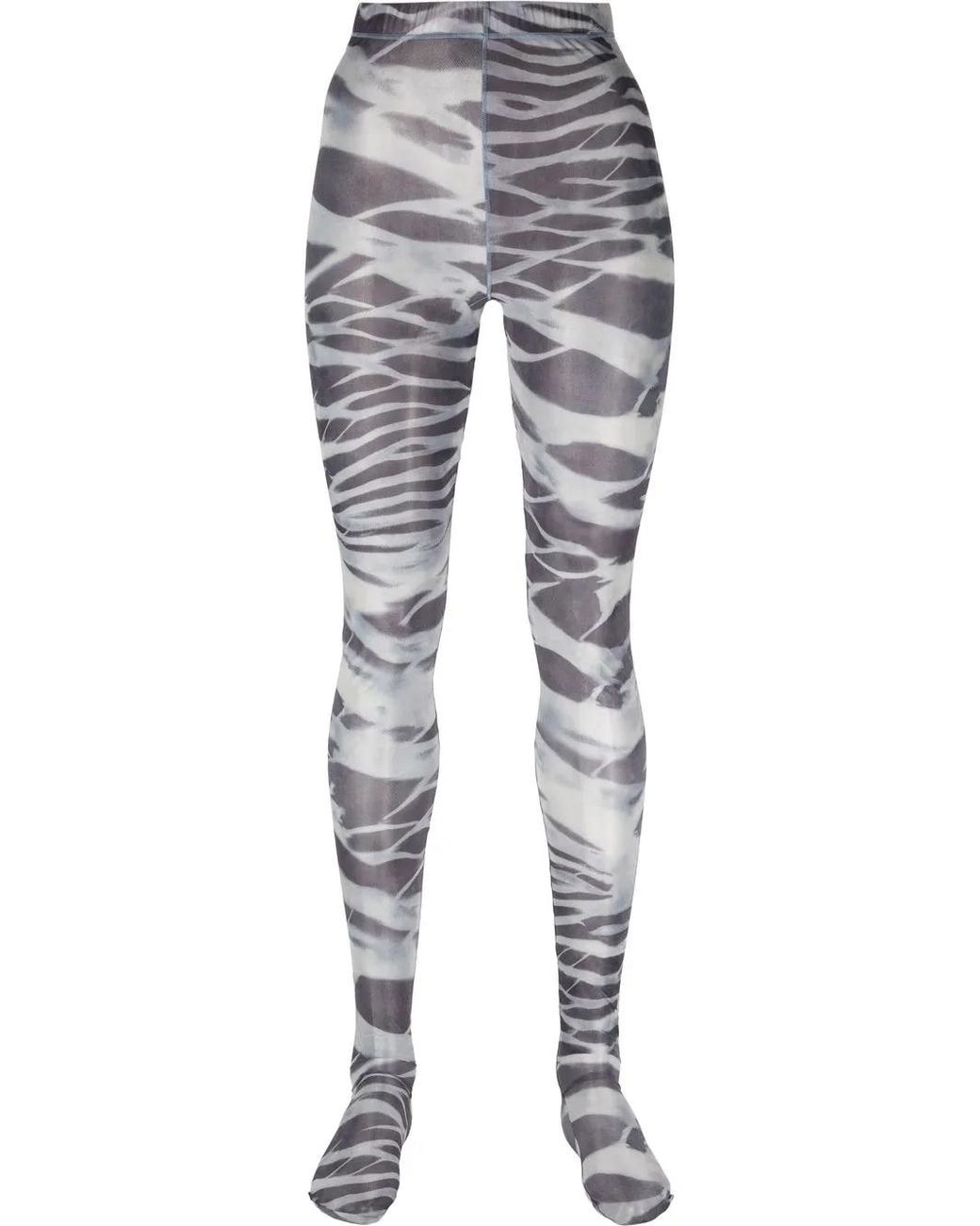 DIESEL Gray Zebra-Print Leggings