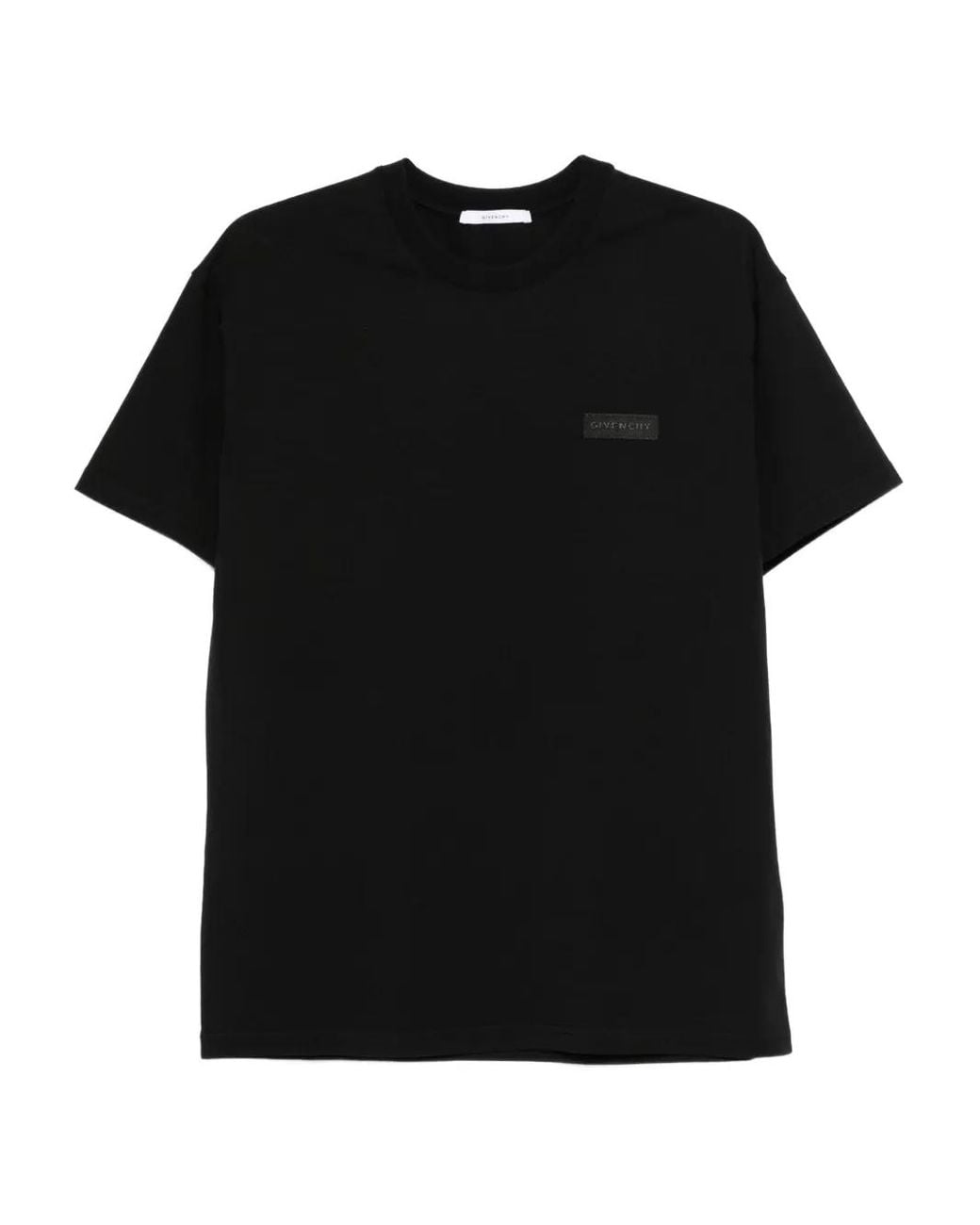 Camiseta De Algodón Con Parche Del Logo Givenchy de hombre de color Black