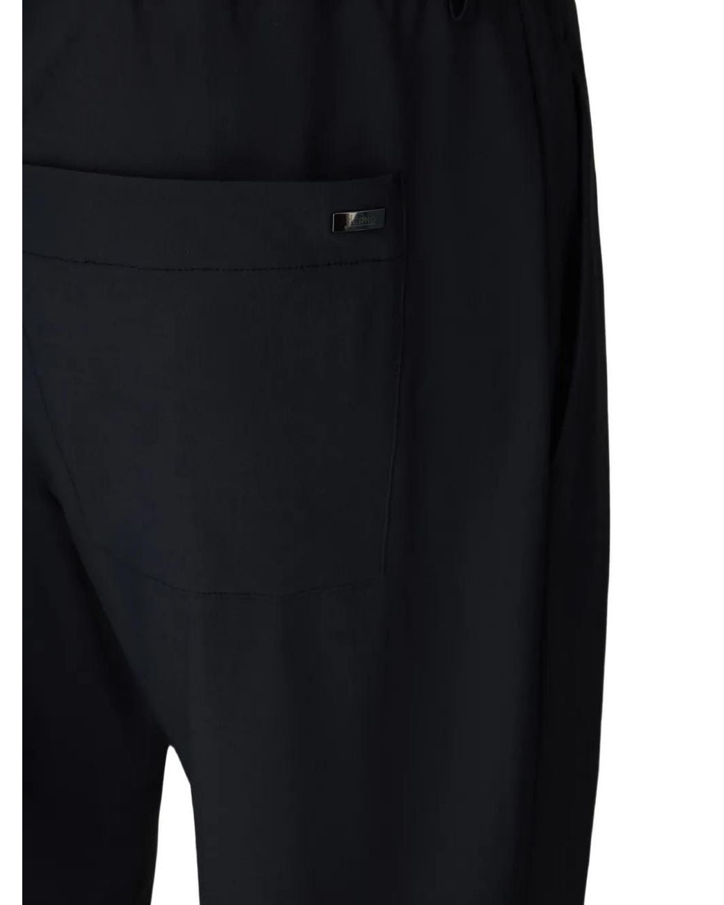 Herno Blue Dyed And Waterproof Stretch Cotton Trousers With Elasticated Waistband for men