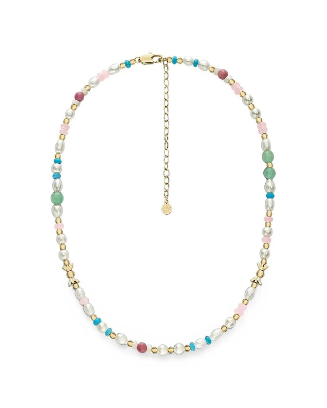 Emporio Armani White Beaded Faux-Pearl Necklace
