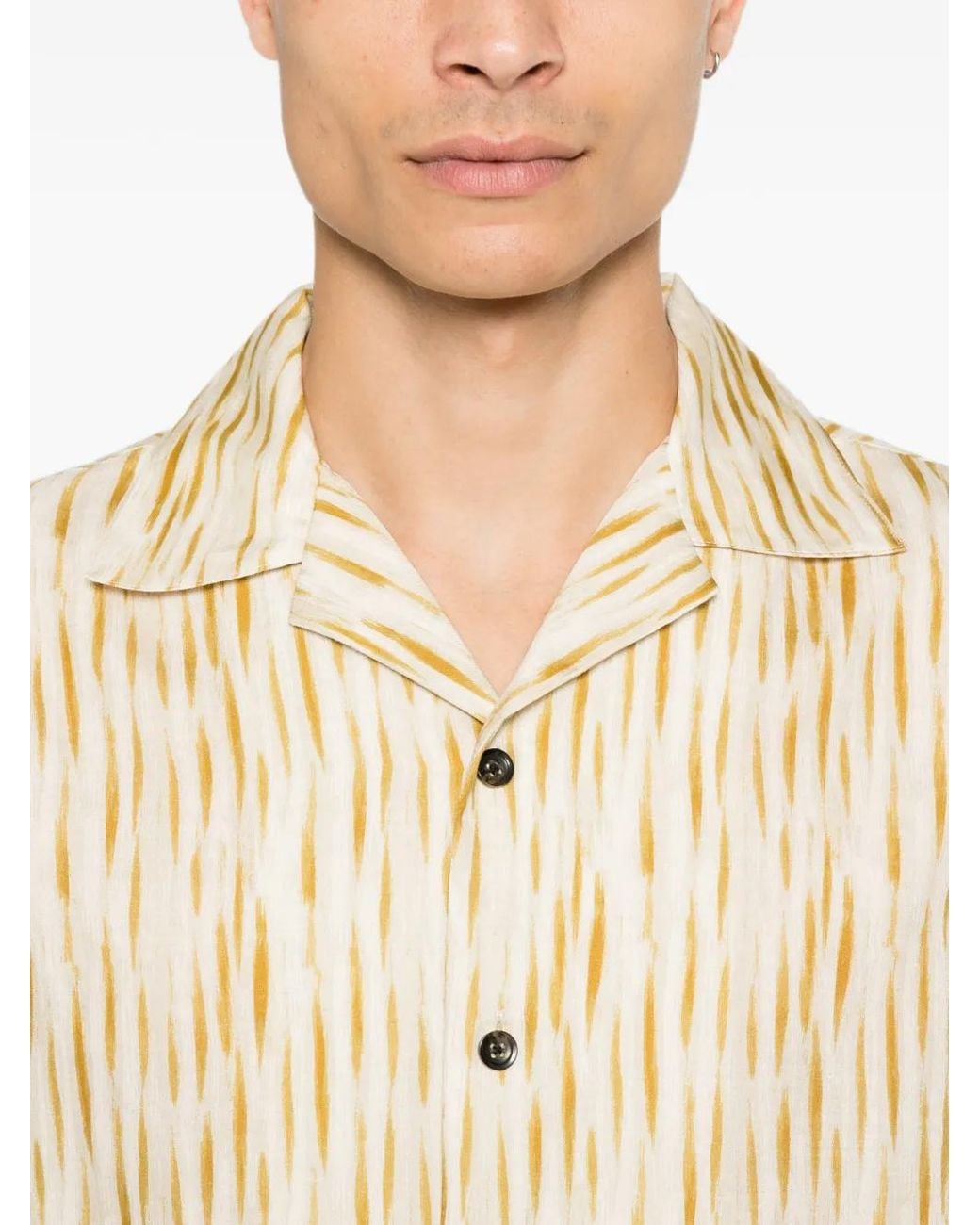 Commas Natural Stripe-Pattern Shirt for men