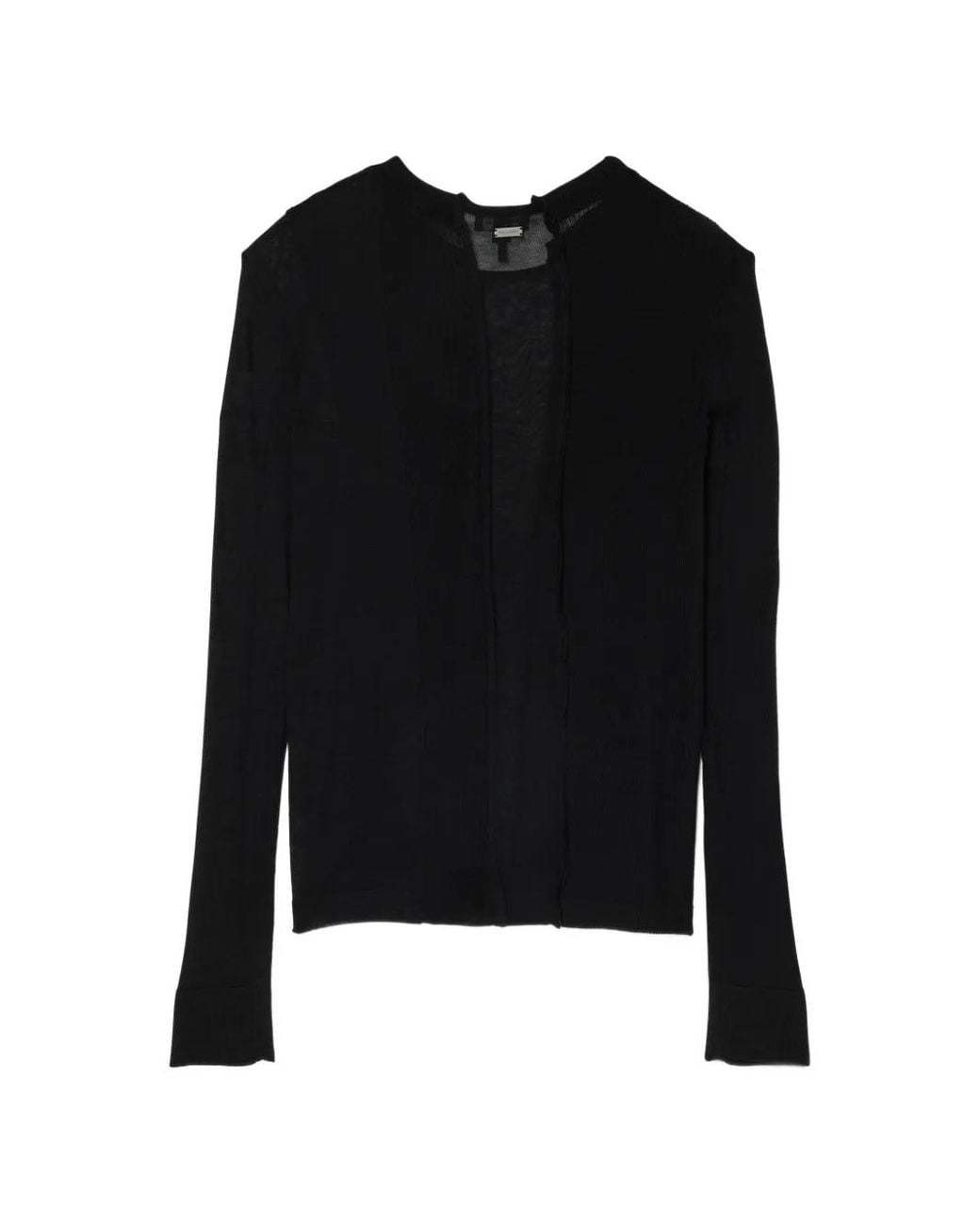 Marc Jacobs Black Sheer-Panelled Knit Long-Sleeve Top