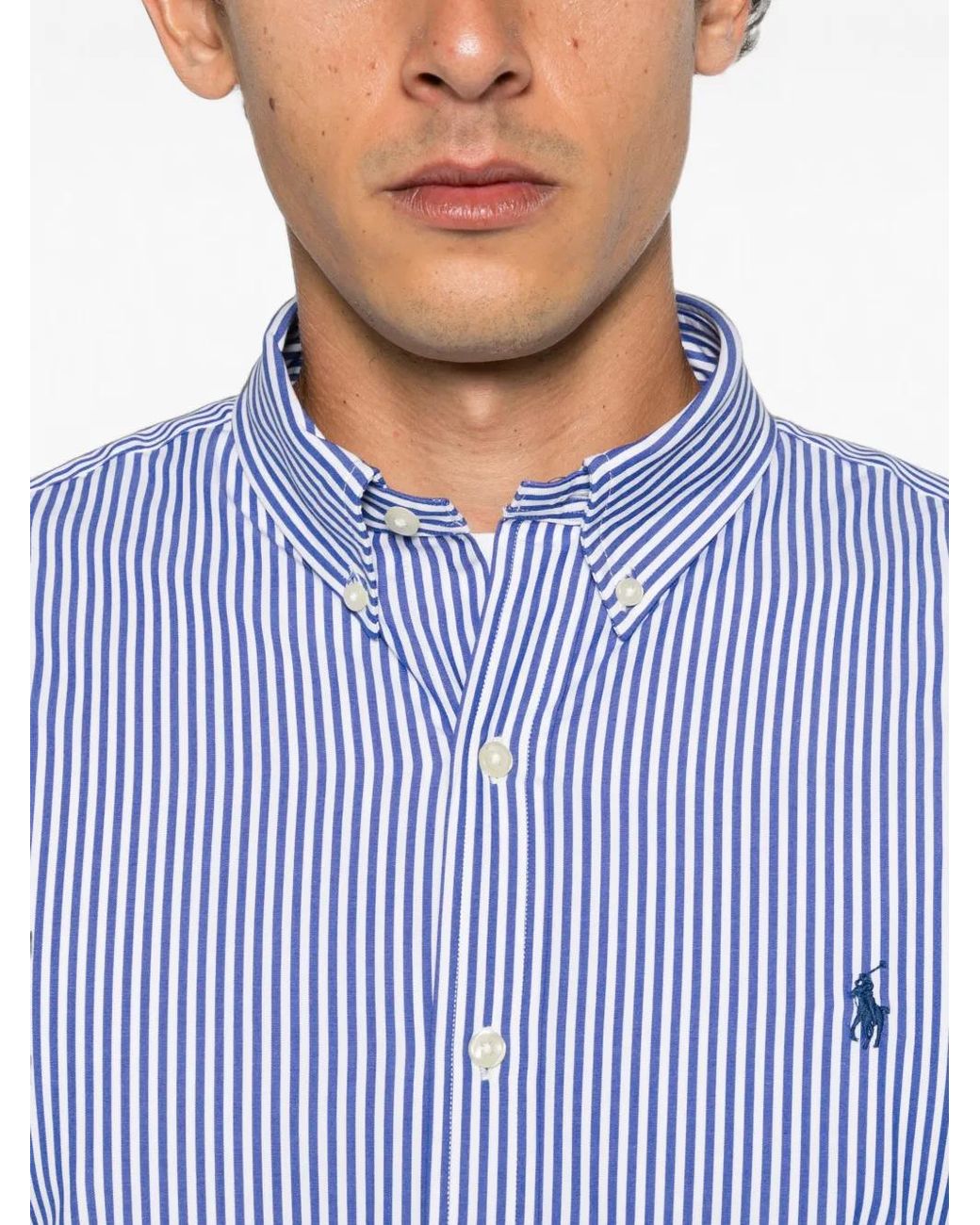 Polo Ralph Lauren Purple Chemise Rayée À Boutonnière for men