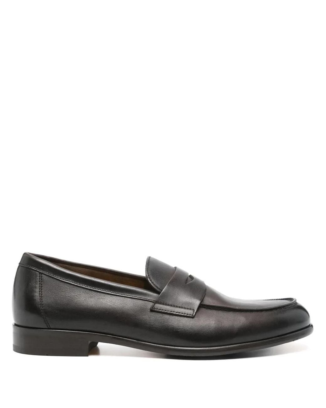 Doucal's Gray Leather Loafers for men