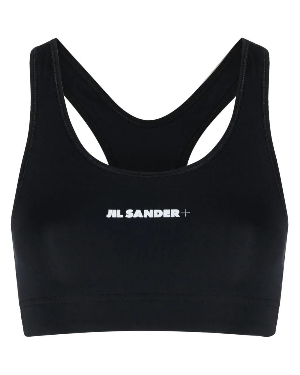 Jil Sander Black Logo-Print Sports Bra