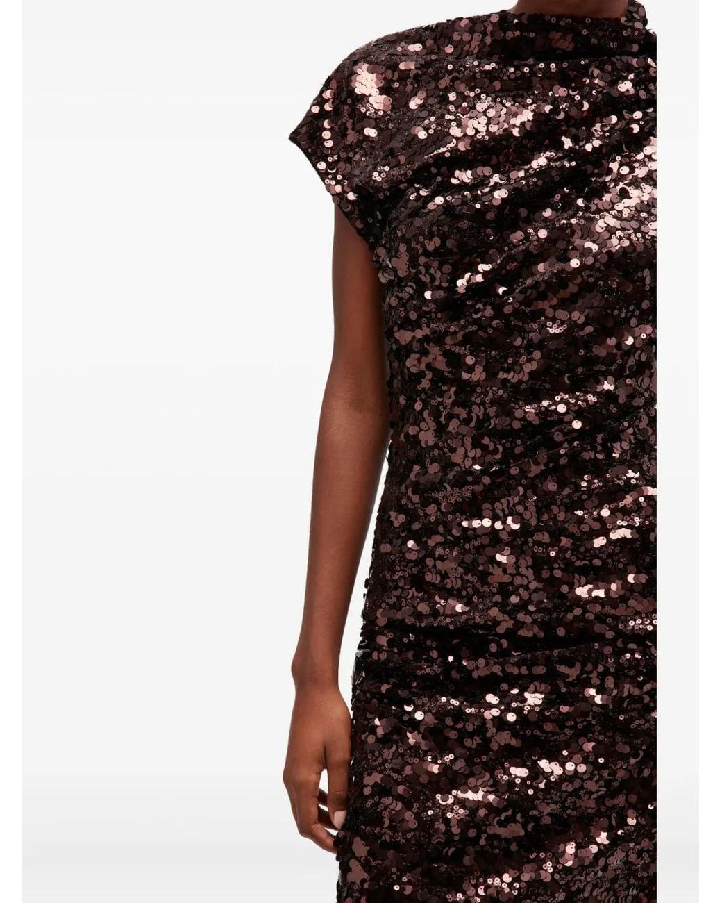 Ganni Brown Sequins Mini Dress