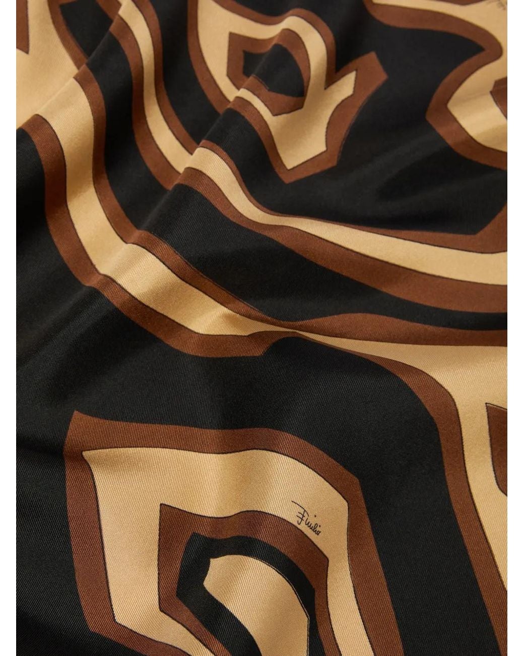 Emilio Pucci Brown Printed Silk Scarf